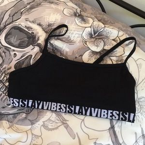Sporty Bra w/ Slay & Vibes Trim